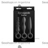 Kit de 3 dilatadores anales de silicona Slip, Slide y Slim